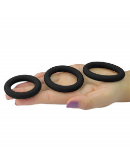 Pack de 3 Anillos para el Pene Power Plus Negro