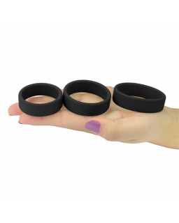 Pack de 3 Anillos para el Pene Power Ring Negro