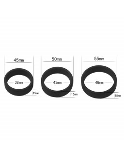 Pack de 3 Anillos para el Pene Power Ring Negro