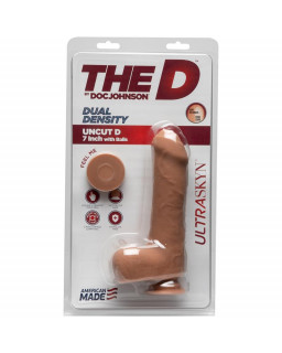 Dildo Dual Density Uncut D con Testiculos 7 Ultraskyn Caramel