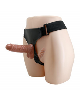 Arnes con Dildo Doble Retractil con Vibracion