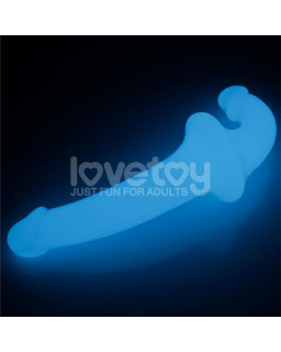 Dildo doble Lumino Play Luz Azul 105