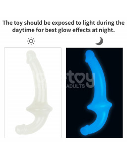 Dildo doble Lumino Play Luz Azul 105