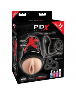 PDX Elite Kit Masturbador Vibrador Ass Gasm