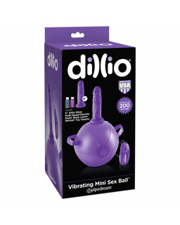 Mini Bola con Dildo y Vibracion Purpura