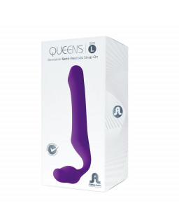 Queens L Dildo Strap On sin Tirantes Silicona Purpura Oscuro