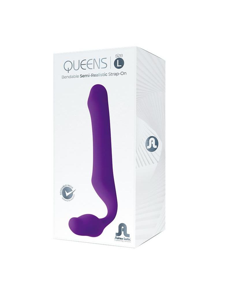 Queens L Dildo Strap On sin Tirantes Silicona Purpura Oscuro