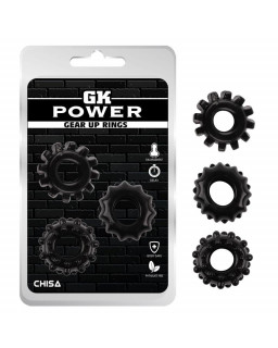 Kit 3 Anillos Pene Gear Up Negro