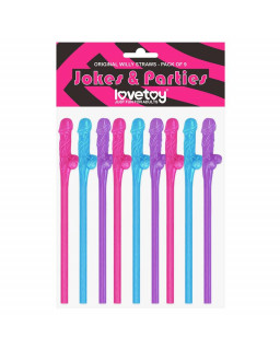 Pajitas Pene Vario Color Pack de 9