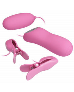 Pinzas para Pezones y Huevo Vibrador con Electro shock