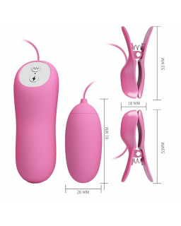 Pinzas para Pezones y Huevo Vibrador con Electro shock