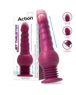 Rocket Vibrador con Thrusting Ultra Jet Thruster con Potente Ventosa