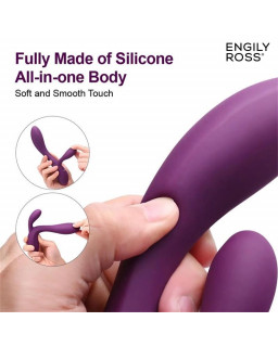 Bacall 20 Vibrador Silicona Liquida Inyectada Doble Motor USB Purpura