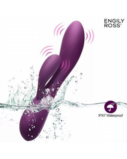 Bacall 20 Vibrador Silicona Liquida Inyectada Doble Motor USB Purpura