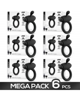 Pack de 6 Dully Anillo Vibrador con USB Magnetico Silicona