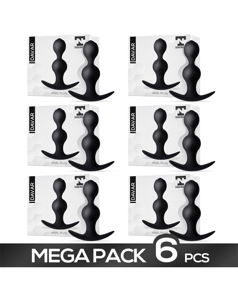 Pack de 6 Davar Plug Anal de Silicona