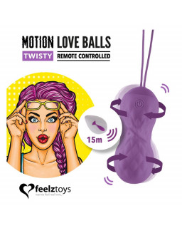 Huevo Vibrador Motion Love Balls con Control Remoto Twisty Purpura