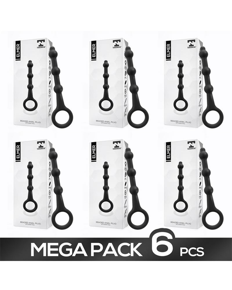 Pack de 6 Elmer Plug anal con Aro de Facil Extraccion