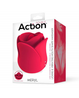 Meryl Estimulador Vibrador de Rosa con Lengua 2 Motores