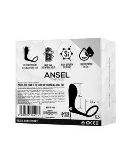 Ansel Plug Anal con Vibracion y Anillo USB Silicona