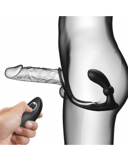 Warren Plug Anal y Anillo para el Pene con Vibracion y Pulsacion a Control Remoto