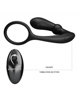 Warren Plug Anal y Anillo para el Pene con Vibracion y Pulsacion a Control Remoto