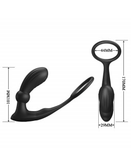 Warren Plug Anal y Anillo para el Pene con Vibracion y Pulsacion a Control Remoto