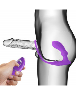 Warren Plug Anal y Anillo para el Pene con Vibracion y Pulsacion a Control Remoto