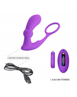 Warren Plug Anal y Anillo para el Pene con Vibracion y Pulsacion a Control Remoto