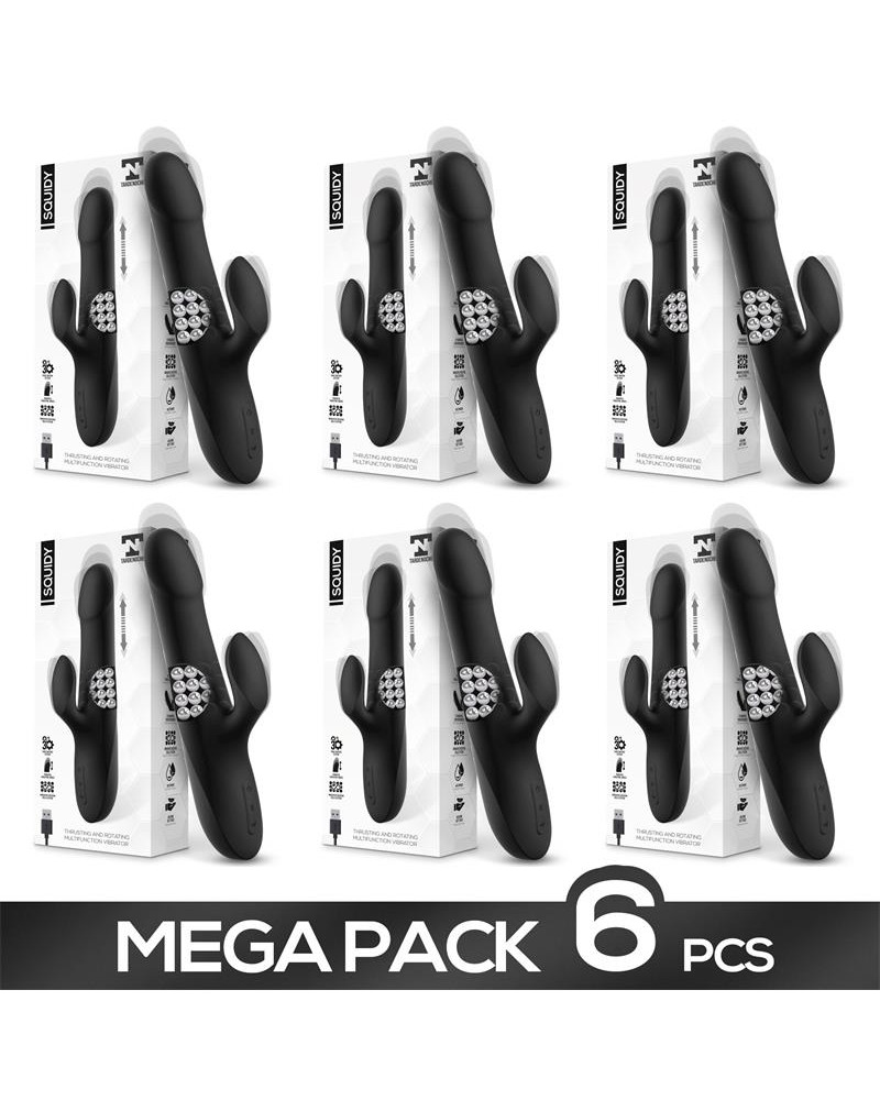 Pack de 6 Squidy Vibrador con Funcion de Movimiento Up and Down y Bolas Rotadoras