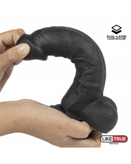 Dildo Realista Silicona Liquida Dual Layer 8 Negra