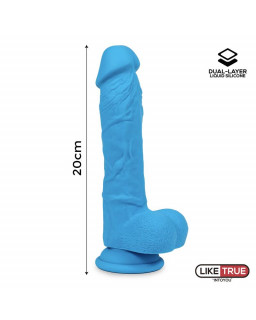 Dildo Realista Silicona Liquida Dual Layer 8 Azul