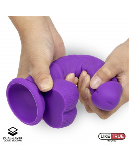 Dildo Realista Silicona Liquida Dual Layer 8 Purpura