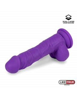 Dildo Realista Silicona Liquida Dual Layer 8 Purpura