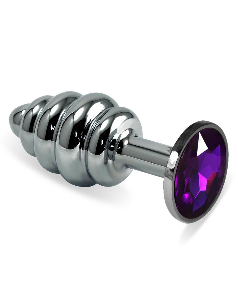 Plug Anal en Espiral Rosebud con Joya Purpura