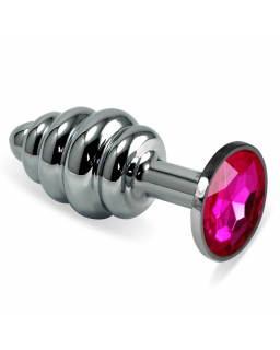 Plug Anal en Espiral Rosebud con Joya Fuchsia