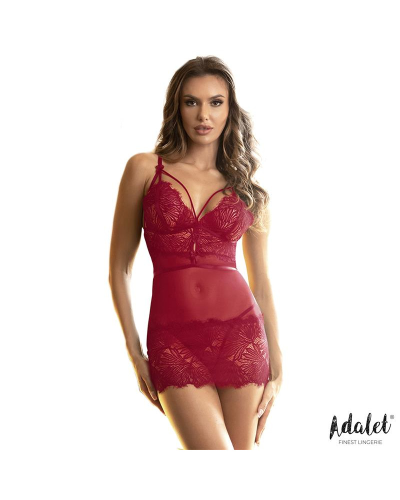 Zoe Babydoll Espalda Abierta y Tanga Rojo