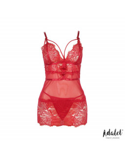 Zoe Babydoll Espalda Abierta y Tanga Rojo