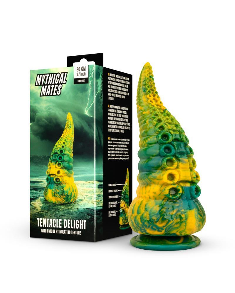 Dildo Tentacle Delight Verde y Amarillo 224 cm 88