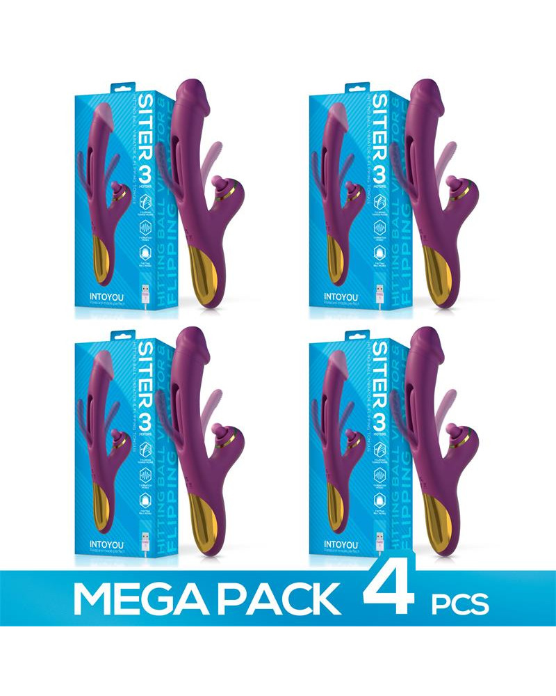 Pack de 4 Siter Vibrador con Lengua Movimiento Flipping y Bola Golpeteo