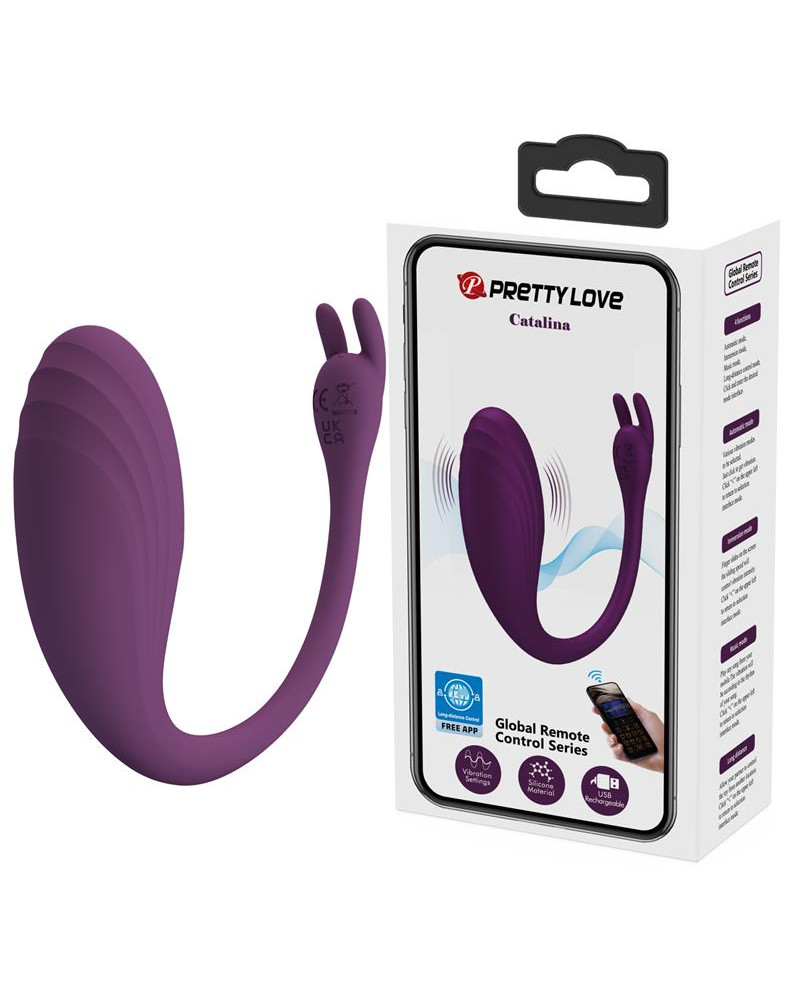 Catalina Huevo Vibrador con APP Purpura