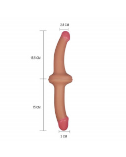 Dildo Doble 125 Silicona Liquida Natural