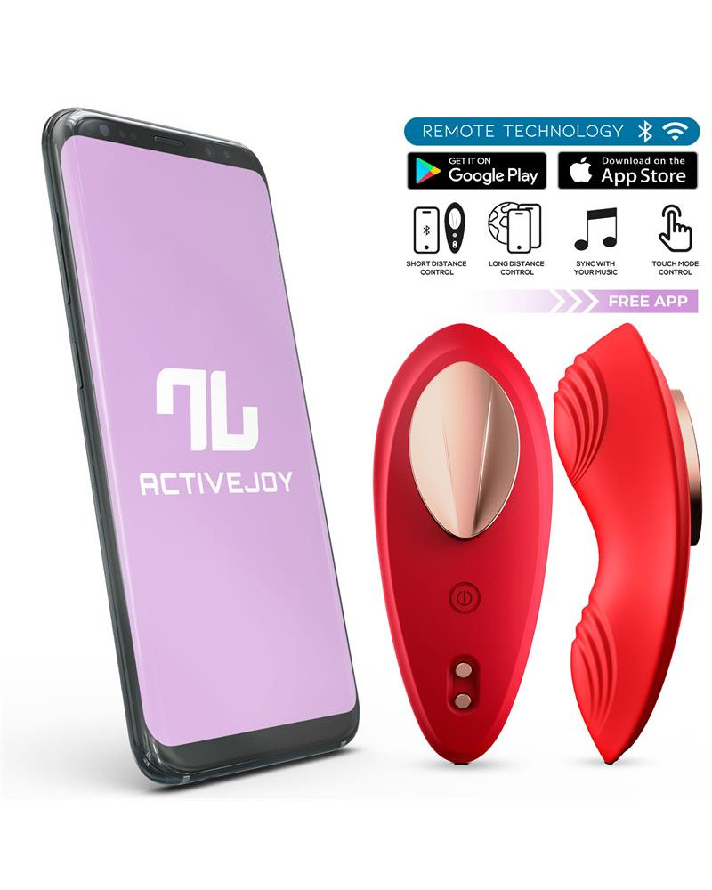 Vibrador de Braguita con APP Silicona Rojo