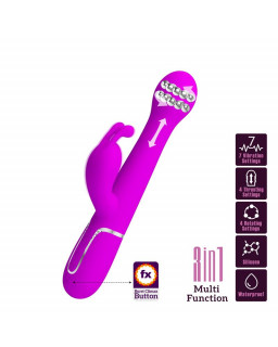 Vibrador con Thrusting y Bolas Rotatorias Dejon Rosa