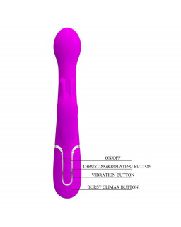 Vibrador con Thrusting y Bolas Rotatorias Dejon Rosa