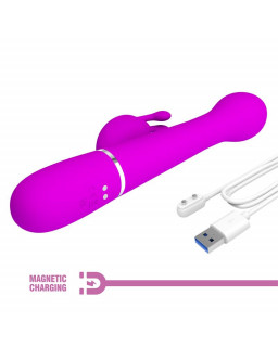 Vibrador con Thrusting y Bolas Rotatorias Dejon Rosa