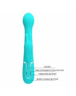 Vibrador con Thrusting y Bolas Rotatorias Dejon Azul