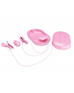 Surprise Box Huevo Vibrador y Pinzas para Pezones con Electro Estimulacion Rosa