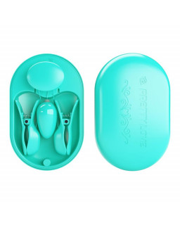 Surprise Box Huevo Vibrador y Pinzas para Pezones con Electro Estimulacion Azul