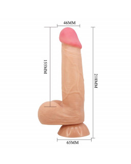 Vibrador Realista con Control Remoto Doble Densidad y Piel Deslizante